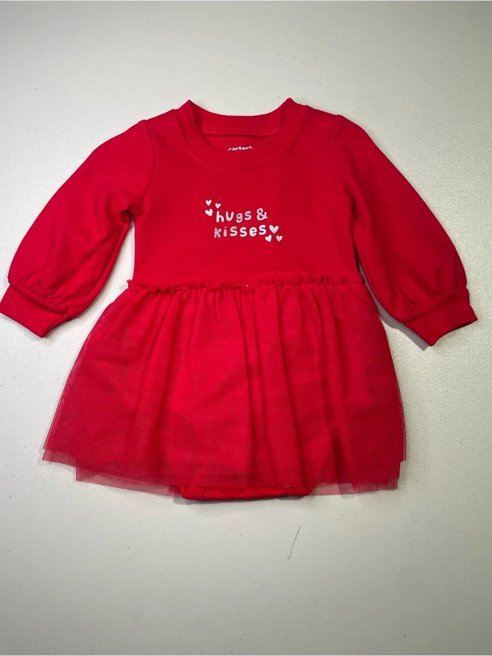 NWOT Carter's 12 Month Red 'Hugs & Kisses' Tulle Dress